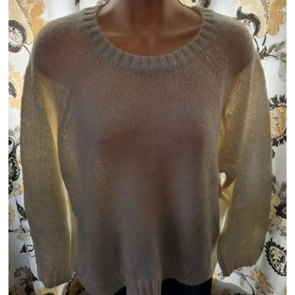 Old Navy Sweater Women's Large Off White Pullover Scoop Neck NWT